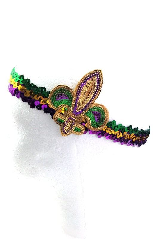 Sequin Fleur de Lis Headband