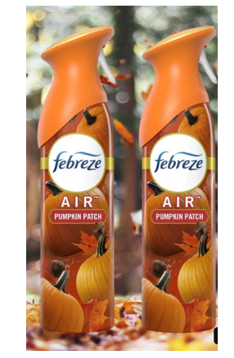 Febreze Air Freshner Odor Fighting Spray, Pumpkin Patch Limited Edition 8.8 oz Pack of 2 + Febreze Small Spaces Air Freshener Limited Edition Pumpkin Patch 2 pack
