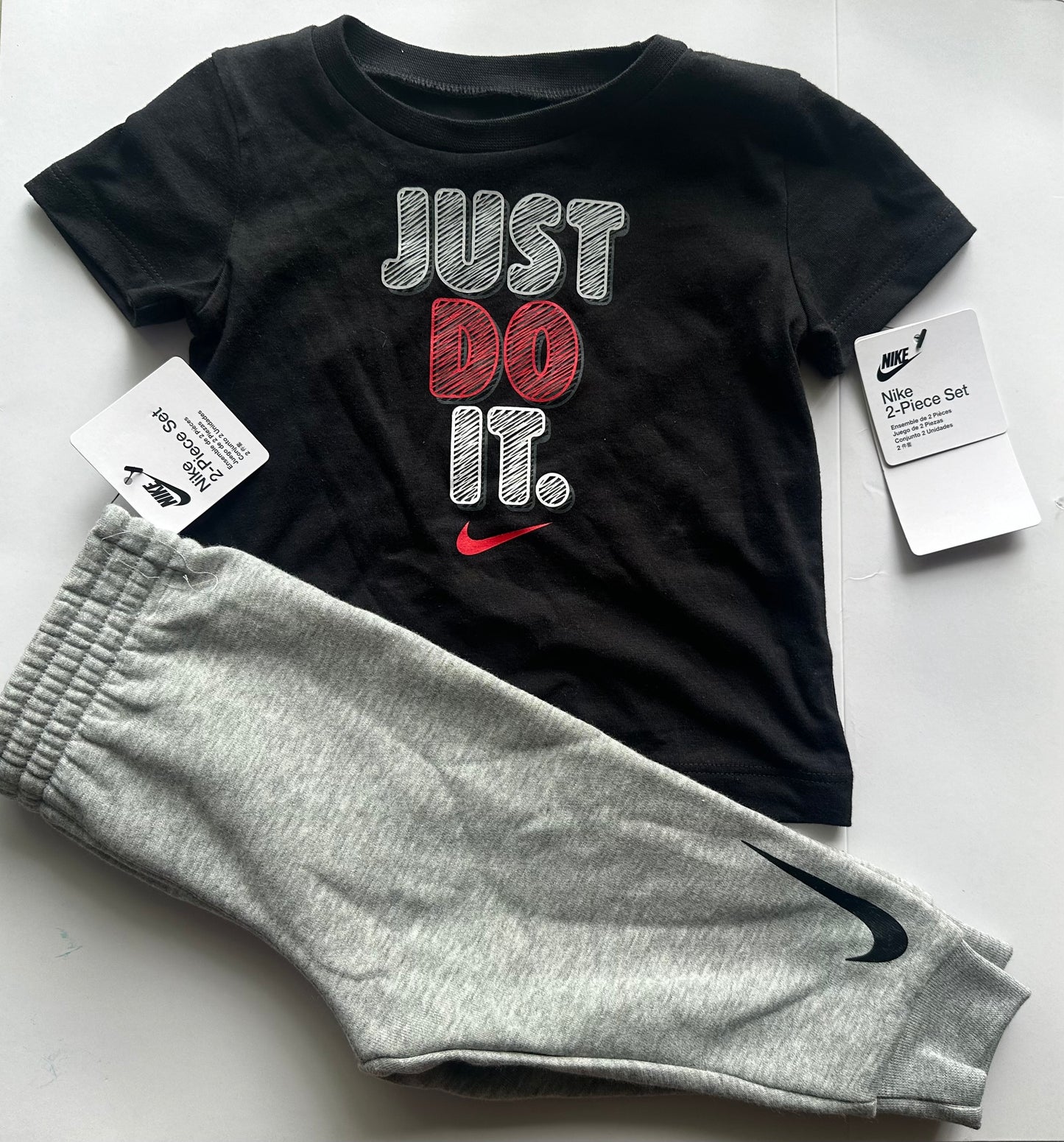 Nike Infant Just Do It  2 Piece Joggers Set 12 Months Gray