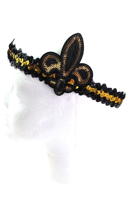Sequin Fleur de Lis Headband
