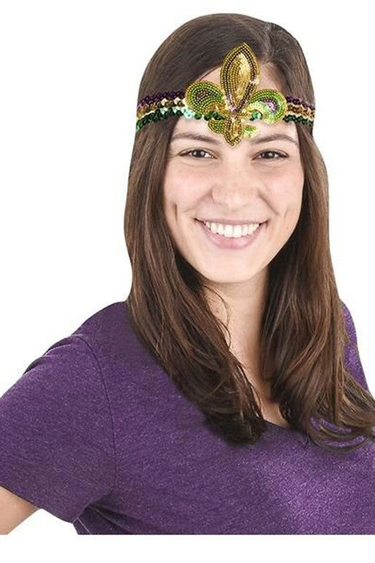Sequin Fleur de Lis Headband
