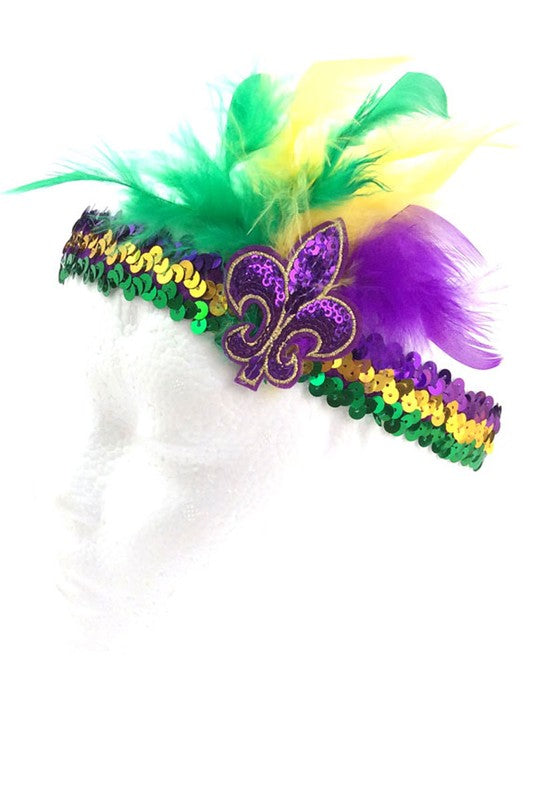 Sequin Fleur de Lis Headband