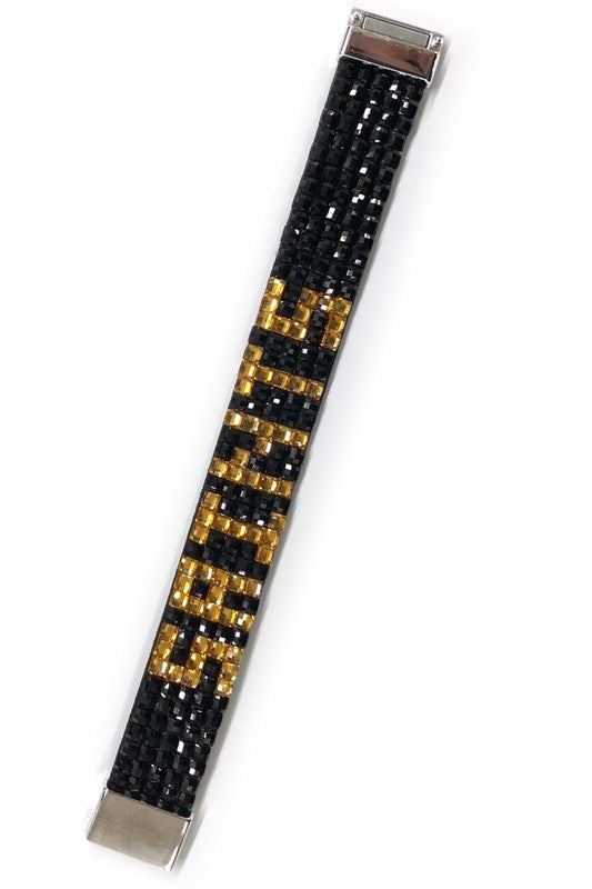 Black/Gold Saints Magnetic Strap Bracelet