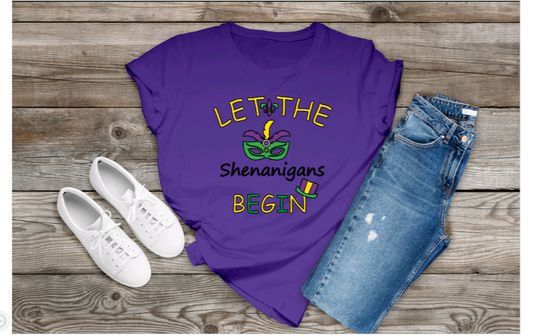 Let The Shenanigans Begin Mardi Gras Tee